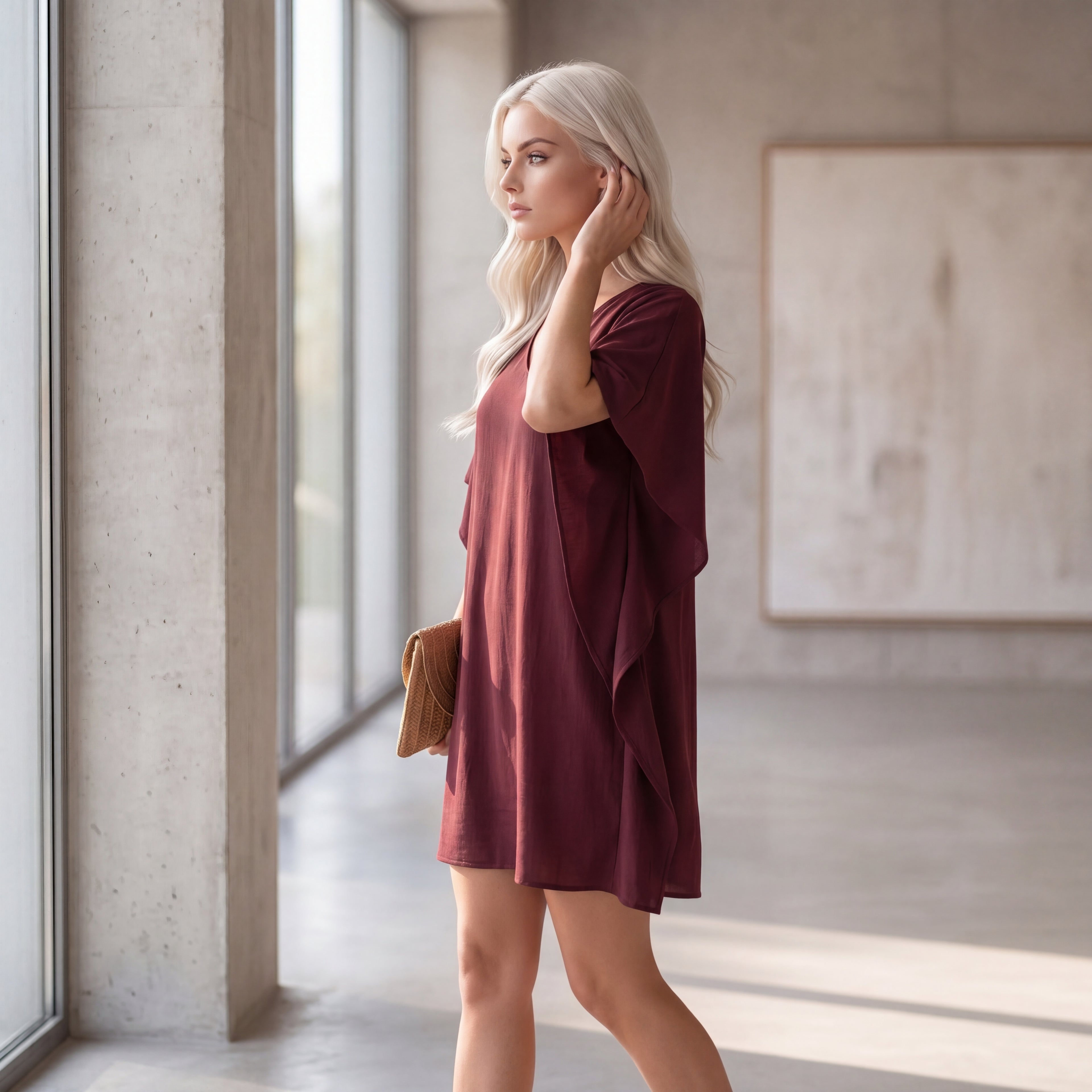 Effortless Breeze V-Neck Flutter Sleeve Mini Dress