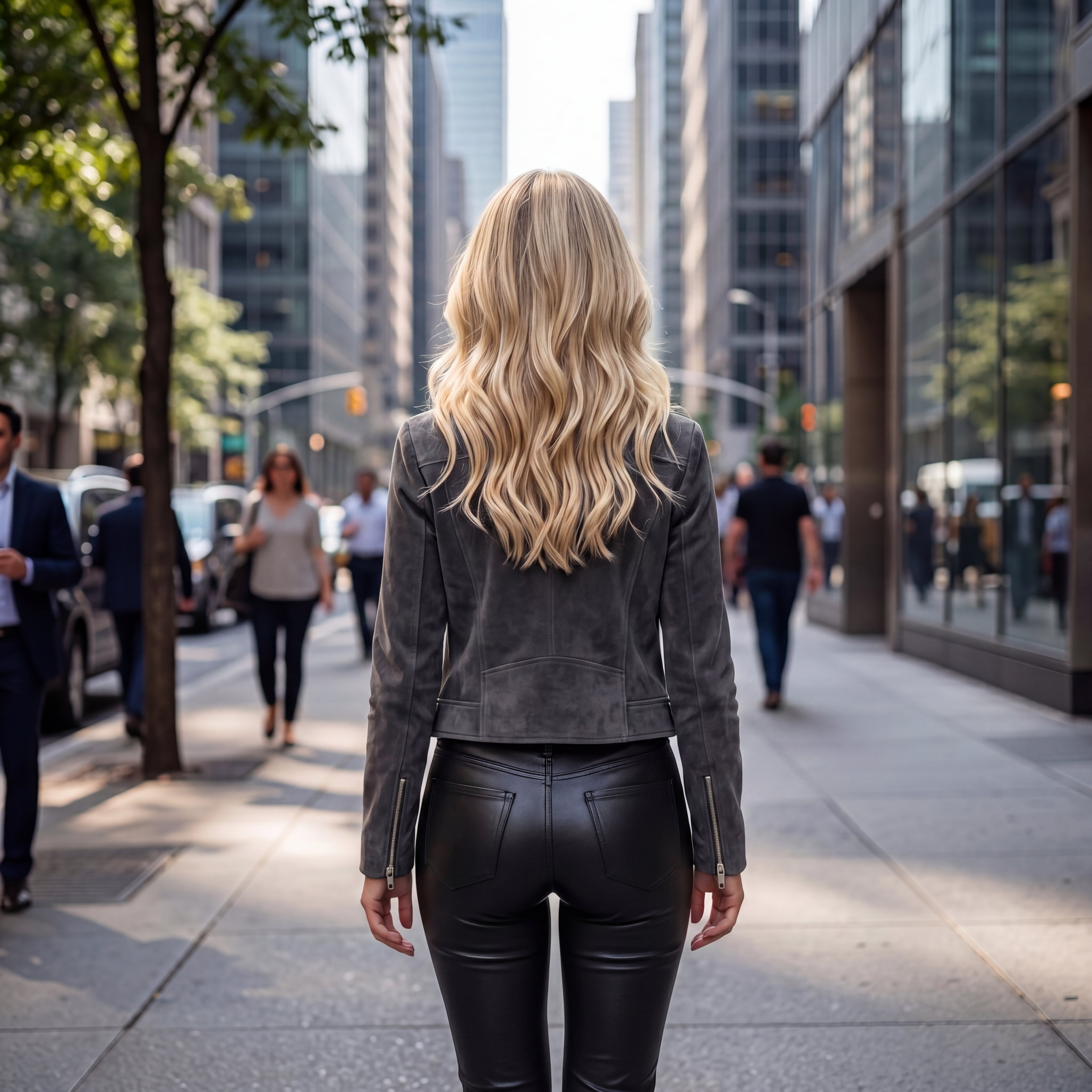 Velvet Edge Moto Jacket Ensemble