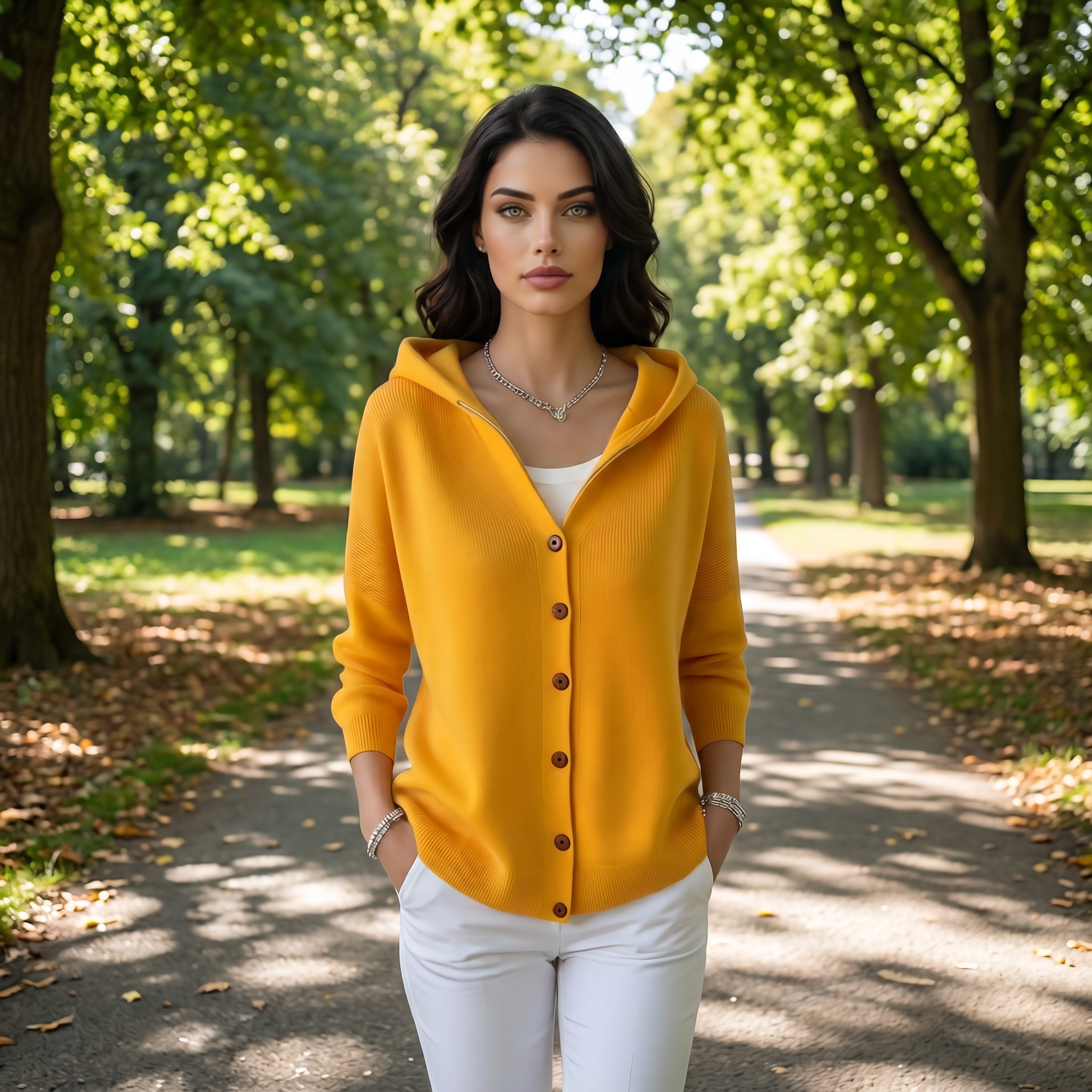 Cozy Chic Button-Up Hooded Knit Cardigan