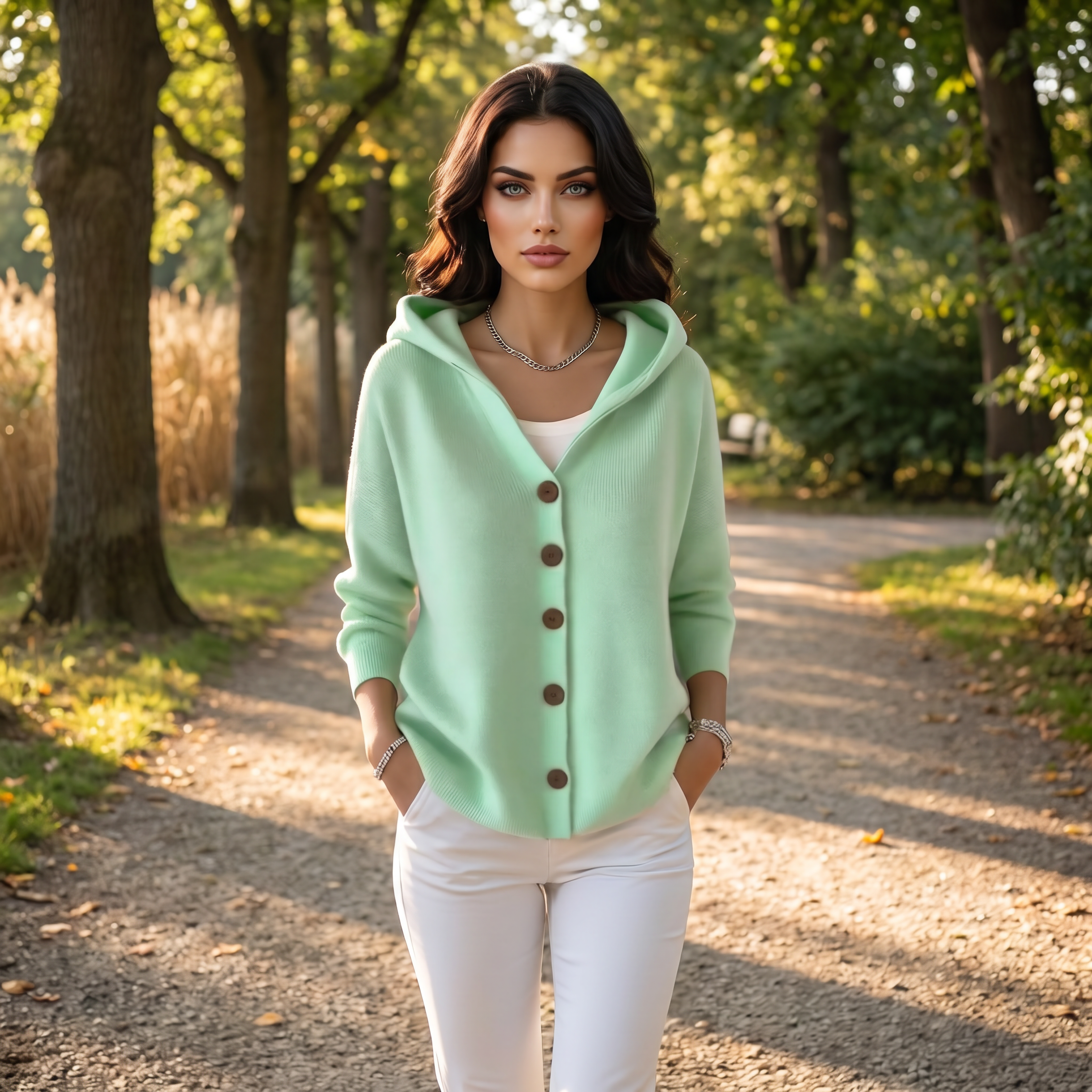 Cozy Chic Button-Up Hooded Knit Cardigan