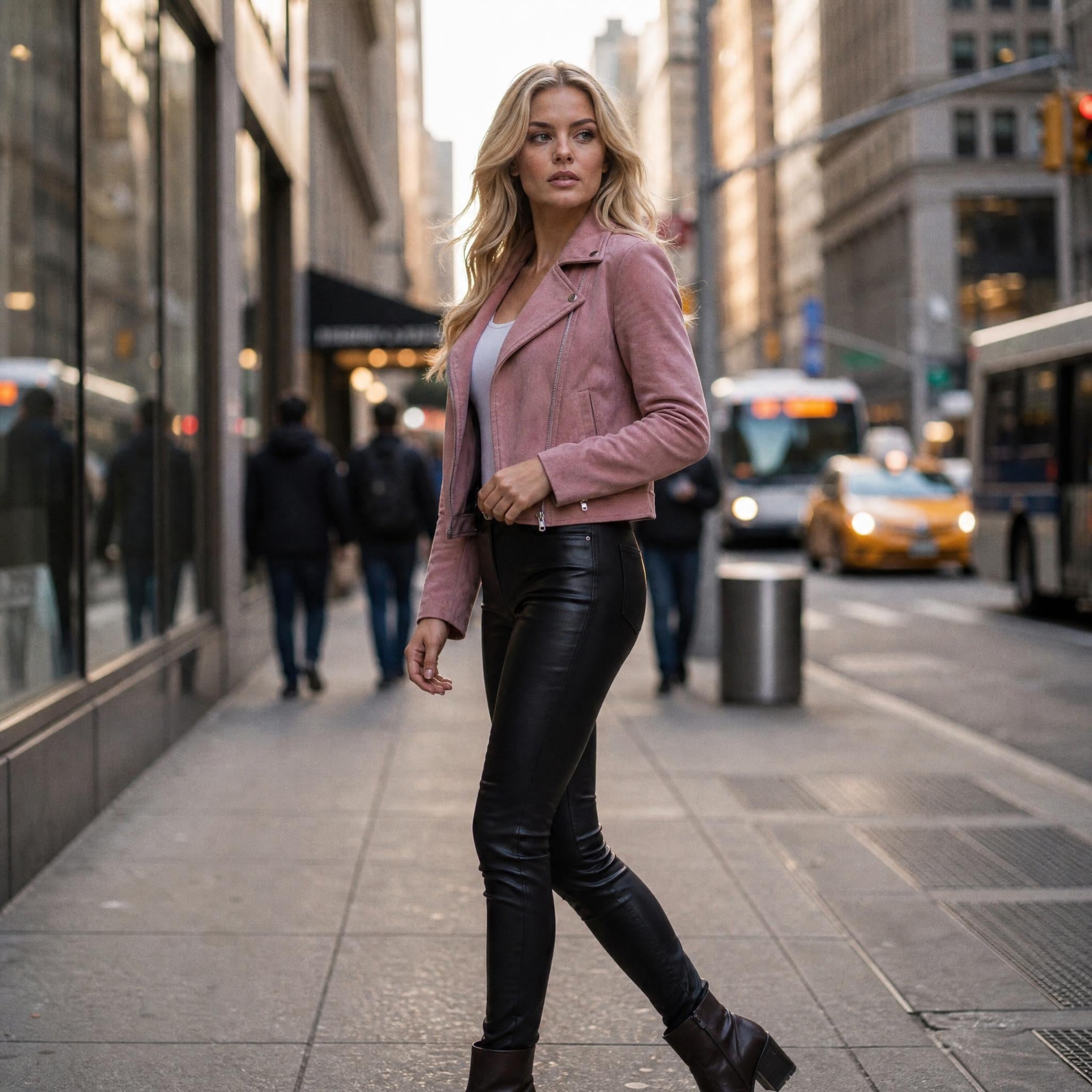 Velvet Edge Moto Jacket Ensemble