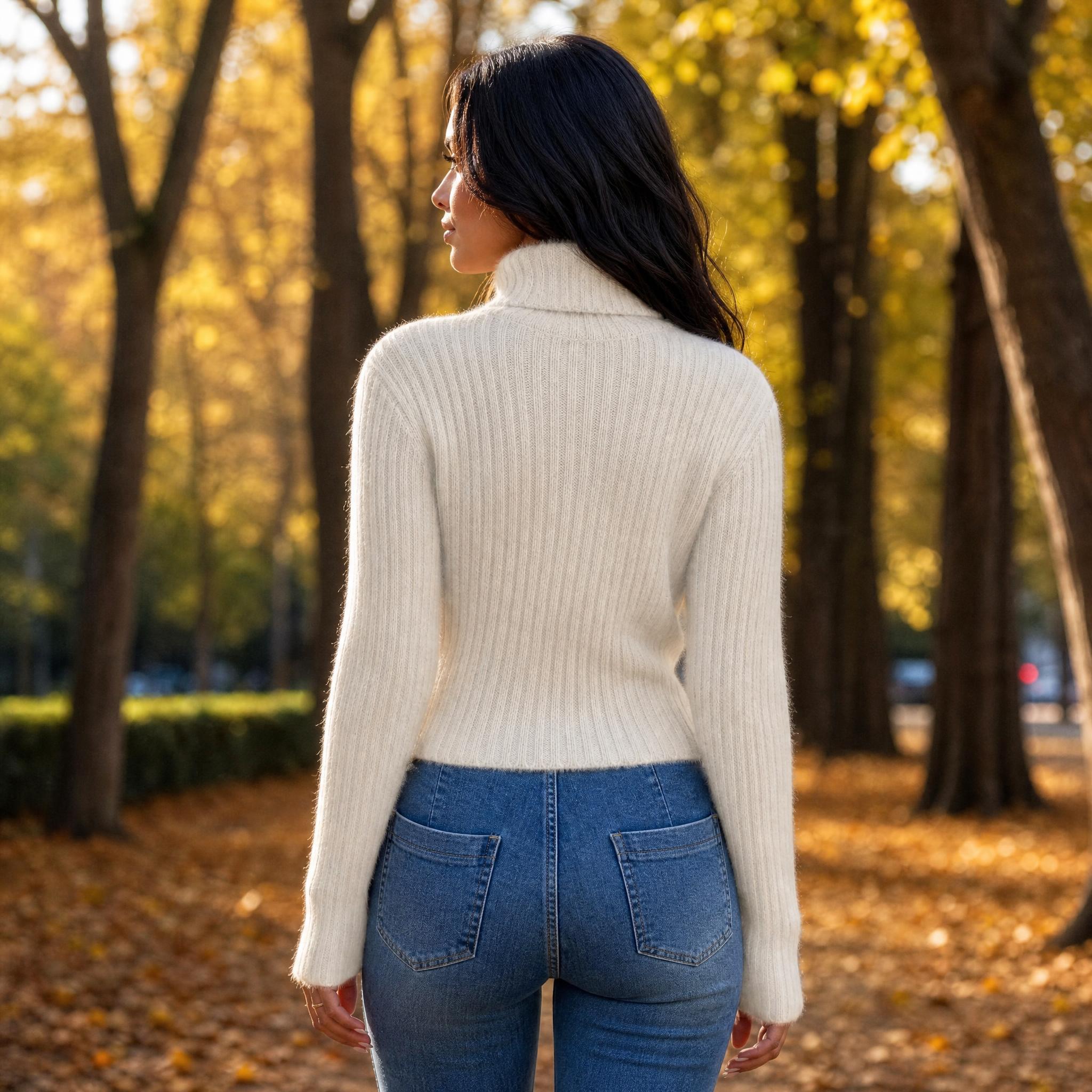Ribbed Turtleneck Long Sleeve Sweater