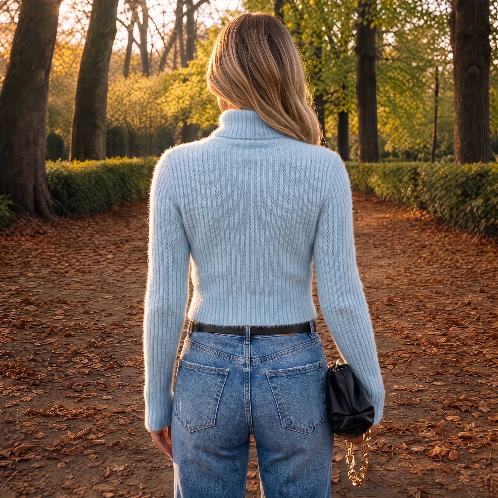 Ribbed Turtleneck Long Sleeve Sweater